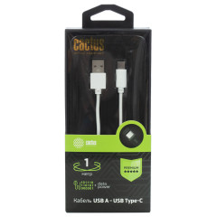 Кабель Cactus CS-USB.A.USB.C-1 USB (m)-USB Type-C (m) 1м белый блистер