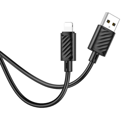 Кабель Hoco X88 Gratified USB (m)-Lightning (m) 1м черный коробка