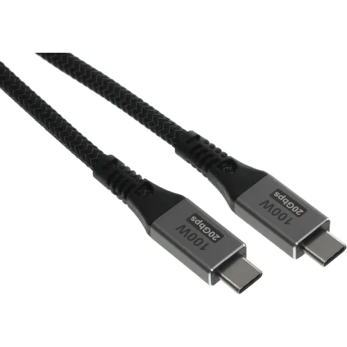 Кабель Premier 100W/4K 60HZ/20GBS USB Type-C (m)-USB Type-C (m) 1м черный