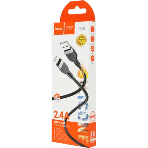 Кабель Hoco X109 IP 36346(L=3M) USB (m)-Lightning (m) 3м черный
