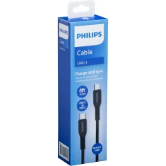 Кабель Philips DLC8701 USB Type-C (m)-USB Type-C (m) 1.2м черный коробка (упак.:1шт)