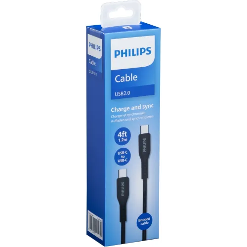 Кабель Philips DLC8701 USB Type-C (m)-USB Type-C (m) 1.2м черный коробка (упак.:1шт)