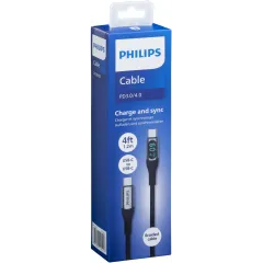 Кабель Philips DLC9060 USB Type-C (m)-USB Type-C (m) 1.2м черный коробка (упак.:1шт)