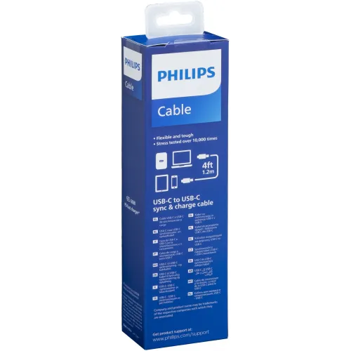 Кабель Philips DLC9060 USB Type-C (m)-USB Type-C (m) 1.2м черный коробка (упак.:1шт)