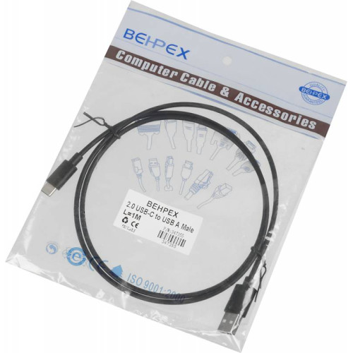 Кабель USB (m)-USB Type-C (m) 1м черный