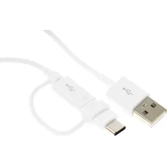 Кабель Samsung EP-DG930DWEGRU USB (m)-USB Type-C (m)/micro USB (m) 1.5м белый