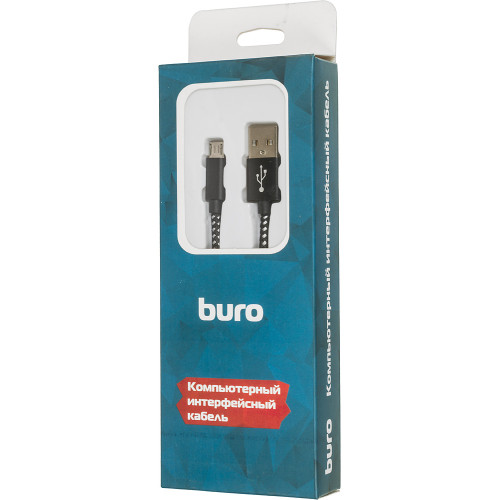 Кабель Buro Braided BHP RET MICUSB-BR USB (m)-micro USB (m) 1м черный