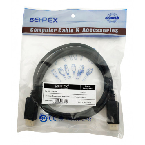 Кабель 1.2v DisplayPort (m) DisplayPort (m) 2м черный