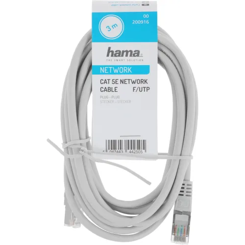 Кабель Hama H-200916 RJ-45 (m) RJ-45 (m) 3м (00200916) серый