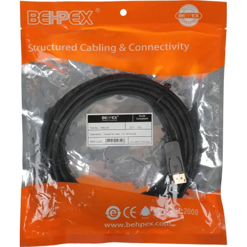 Кабель ver1.2 DisplayPort (m) DisplayPort (m) 5м черный