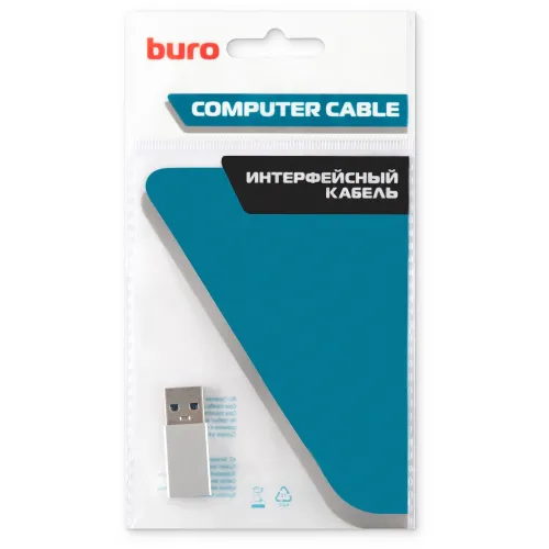 Адаптер Buro ver2.0 USB A(m) USB Type-C (f) (BU-USB2-AM-CF) серебристый