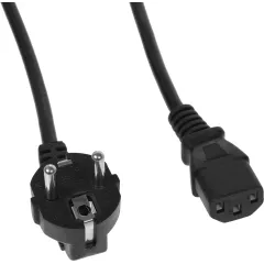 Кабель KingPrice KP-PC-Euro-C13-3m Евровилка угловой IEC C13 3м черный