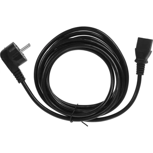 Кабель KingPrice KP-PC-Euro-C13-3m Евровилка угловой IEC C13 3м черный