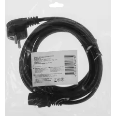 Кабель KingPrice KP-PC-Euro-C13-3m Евровилка угловой IEC C13 3м черный