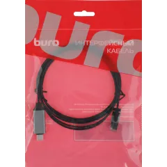 Кабель Buro BU-USB-C-LAN100-2m USB Type-C (m) RJ-45 (m) 2м черный (пакет)