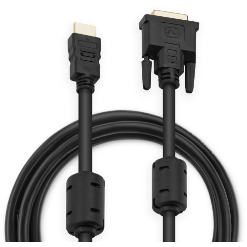 Кабель Buro HDMI (m) DVI-D (m) 1.8м (HDMI-19M-DVI-D-1.8M) феррит.кольца черный