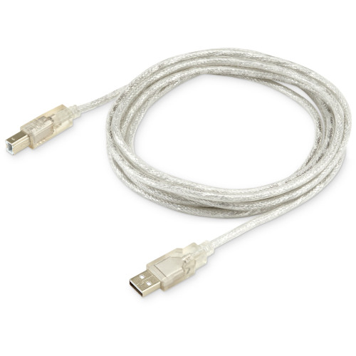 Кабель Buro USB2.0-AM/BM-3-TRANS USB A(m) USB B(m) 3м прозрачный