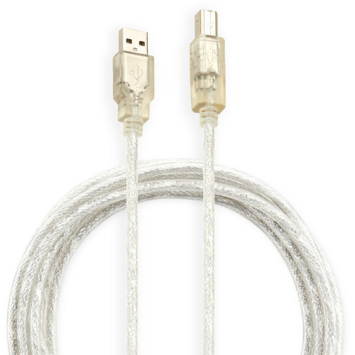 Кабель Buro USB2.0-AM/BM-3-TRANS USB A(m) USB B(m) 3м прозрачный