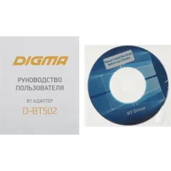 Адаптер USB Digma D-BT502 BT5.0+EDR class 1.5 20м черный