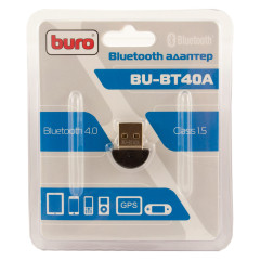 Адаптер USB Buro BU-BT40A BT4.0+EDR class 1.5 20м черный