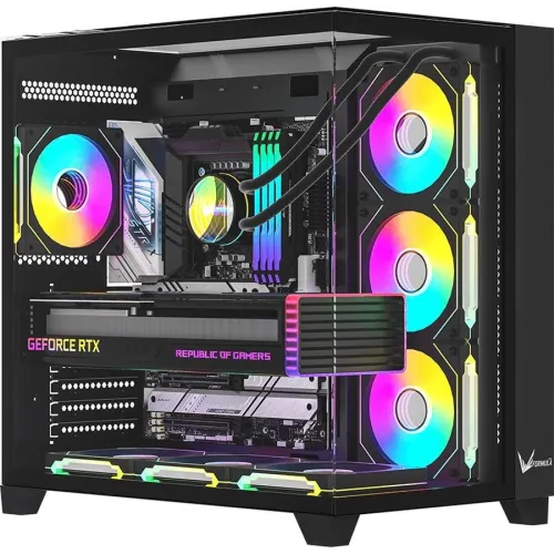 Корпус Formula Crystal Z9 черный без БП ATX 7x120mm 2xUSB3.0 audio bott PSU