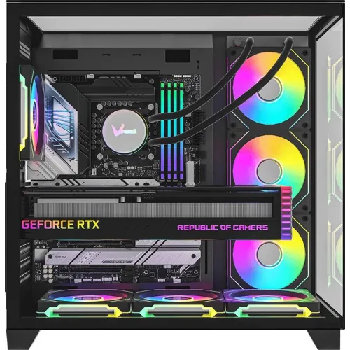 Корпус Formula Crystal Z9 черный без БП ATX 7x120mm 2xUSB3.0 audio bott PSU