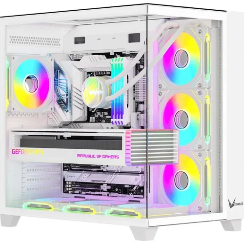 Корпус Formula Crystal Z9 белый без БП ATX 7x120mm 2xUSB3.0 audio bott PSU