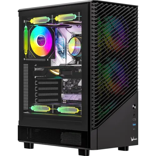 Корпус Formula Mana Geometry черный без БП ATX 4x120mm 1xUSB3.0 audio bott PSU