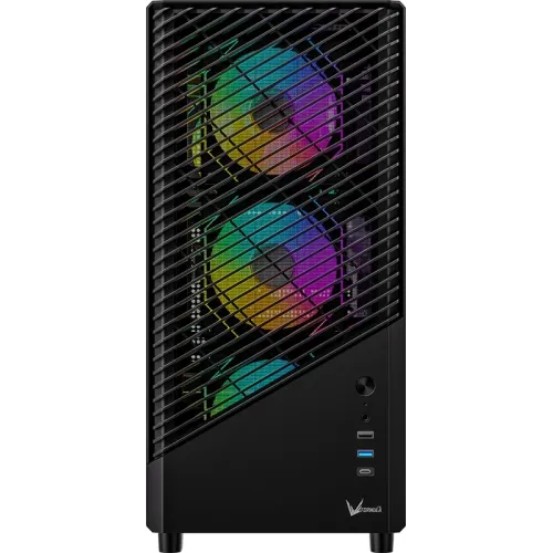 Корпус Formula Mana Geometry черный без БП ATX 4x120mm 1xUSB3.0 audio bott PSU