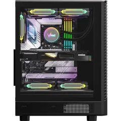 Корпус Formula Mana Geometry черный без БП ATX 4x120mm 1xUSB3.0 audio bott PSU