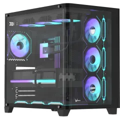 Корпус Formula Crystal U2 Floe черный без БП ATX 6x120mm 1xUSB2.0 1xUSB3.0 audio bott PSU