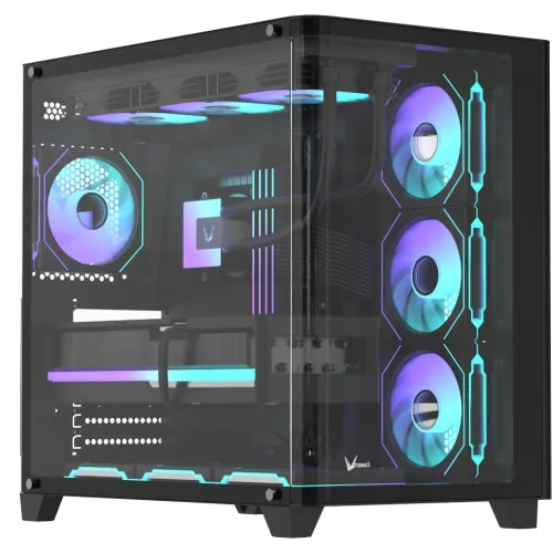 Корпус Formula Crystal U2 Floe черный без БП ATX 6x120mm 1xUSB2.0 1xUSB3.0 audio bott PSU