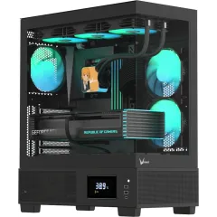 Корпус Formula Crystal E1 черный без БП ATX 9x120mm 2xUSB3.0 audio bott PSU