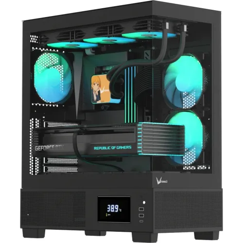 Корпус Formula Crystal E1 черный без БП ATX 9x120mm 2xUSB3.0 audio bott PSU