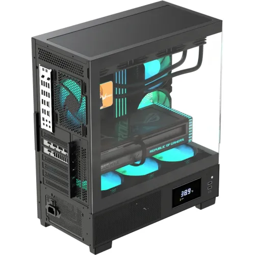 Корпус Formula Crystal E1 черный без БП ATX 9x120mm 2xUSB3.0 audio bott PSU