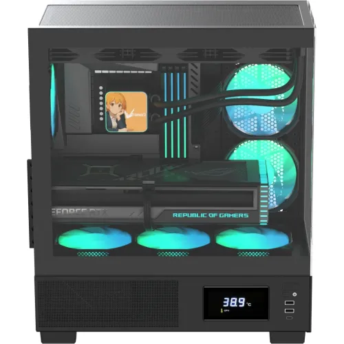 Корпус Formula Crystal E1 черный без БП ATX 9x120mm 2xUSB3.0 audio bott PSU