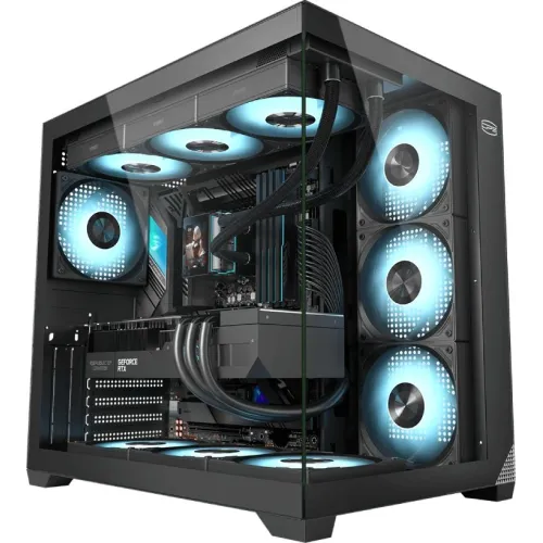 Корпус PcCooler C3T700 BK черный без БП ATX 10x120mm 6x140mm 1xUSB3.0 1xUSB3.1 audio bott PSU