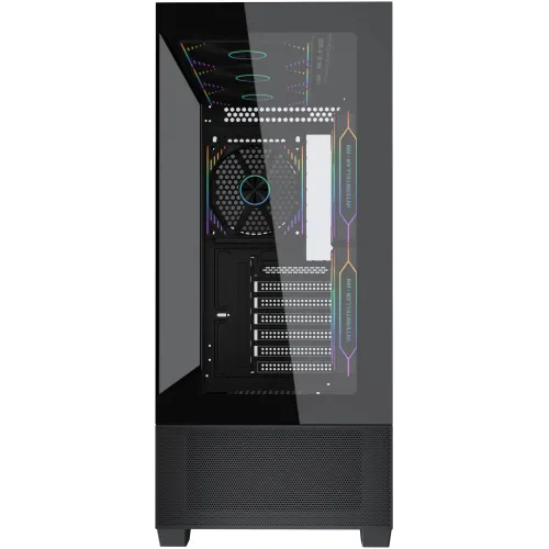 Корпус Accord ACC-EL1B TG черный без БП ATX 2xUSB2.0 1xUSB3.1 audio bott PSU