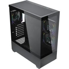 Корпус Accord ACC-EL1B TG черный без БП ATX 2xUSB2.0 1xUSB3.1 audio bott PSU