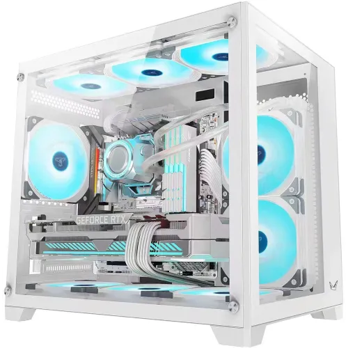 Корпус Formula Crystal Z5 TG белый без БП mATX 11x120mm 2xUSB2.0 1xUSB3.0 audio bott PSU