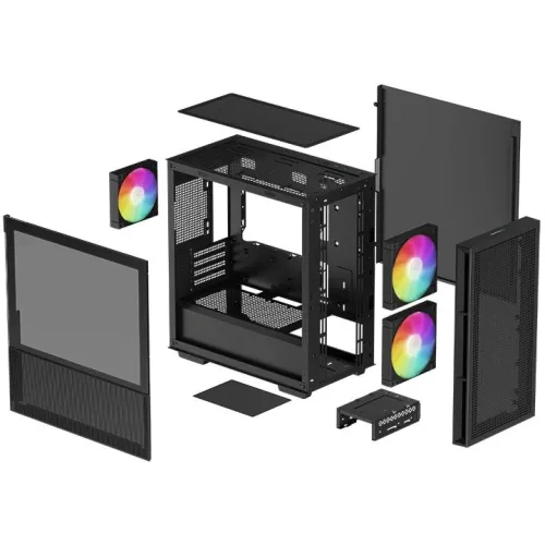 Корпус Deepcool CH360 черный без БП mATX 7x120mm 3x140mm 1xUSB3.0 audio bott PSU