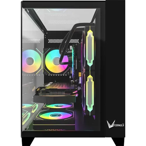 Корпус Formula Crystal Z9M черный без БП mATX 5x120mm 1xUSB3.0 audio bott PSU