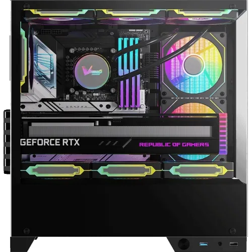 Корпус Formula Crystal Z1M Plus FR черный без БП mATX 9x120mm 1xUSB3.0 audio bott PSU