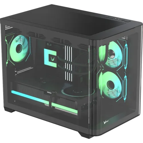 Корпус Formula Crystal U2M Floe черный без БП mATX 9x120mm 1xUSB3.1 audio bott PSU