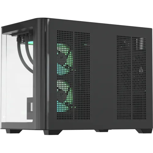 Корпус Formula Crystal U2M Floe черный без БП mATX 9x120mm 1xUSB3.1 audio bott PSU