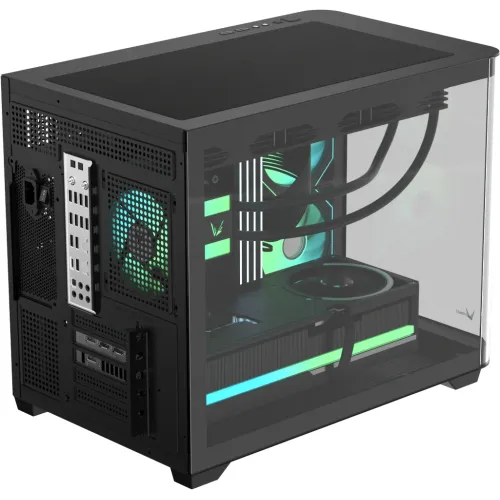 Корпус Formula Crystal U2M Floe черный без БП mATX 9x120mm 1xUSB3.1 audio bott PSU