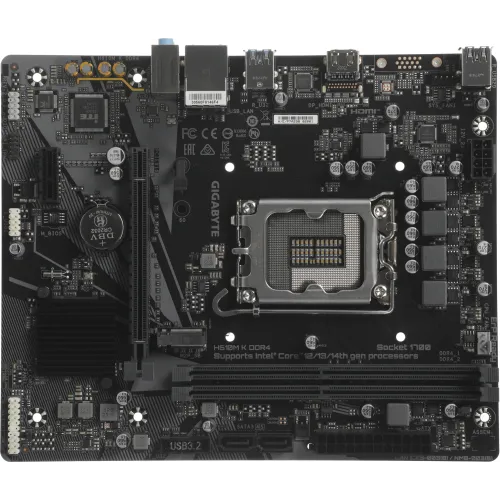 Материнская плата Gigabyte H610M K DDR4 Soc-1700 Intel H610 2xDDR4 mATX AC`97 8ch(7.1) GbLAN+HDMI