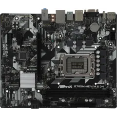 Материнская плата Asrock B760M-HDV/M.2 D4 Soc-1700 Intel B760 2xDDR4 mATX AC`97 8ch(7.1) GbLAN RAID+VGA+HDMI+DP