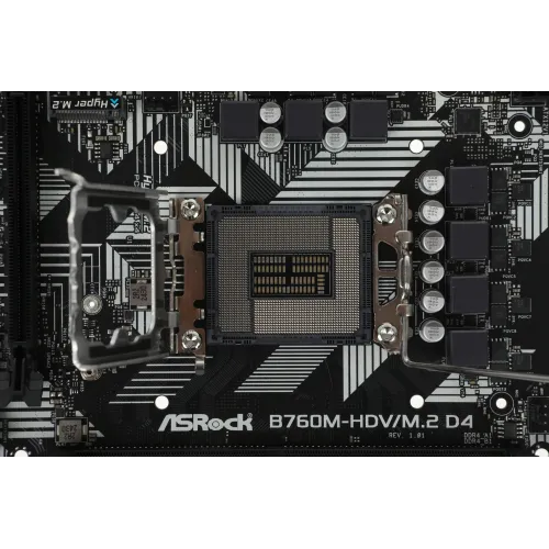 Материнская плата Asrock B760M-HDV/M.2 D4 Soc-1700 Intel B760 2xDDR4 mATX AC`97 8ch(7.1) GbLAN RAID+VGA+HDMI+DP