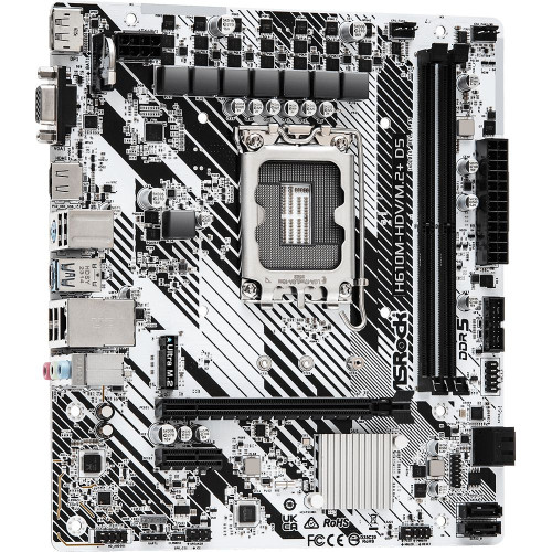 Материнская плата Asrock H610M-HDV/M.2+ D5 Soc-1700 Intel H610 2xDDR5 mATX AC`97 8ch(7.1) GbLAN+VGA+HDMI+DP